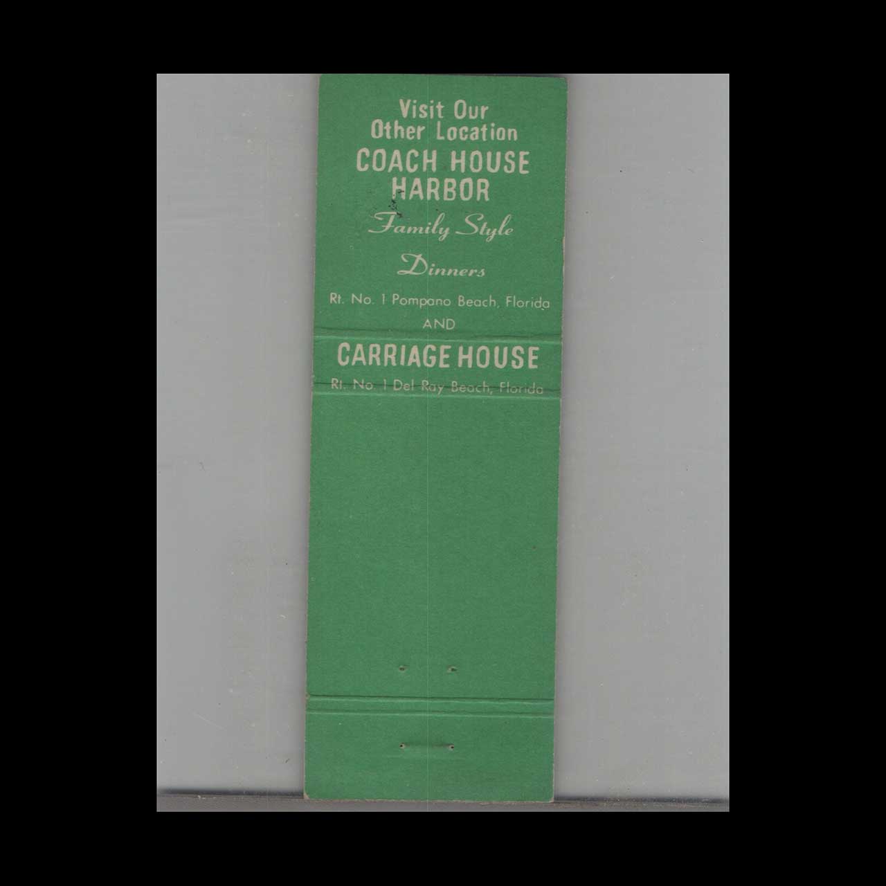 Coach House Restaurant Cleveland Matchbook Cover Coach House Restaurant Cleveland Matchbook Cover