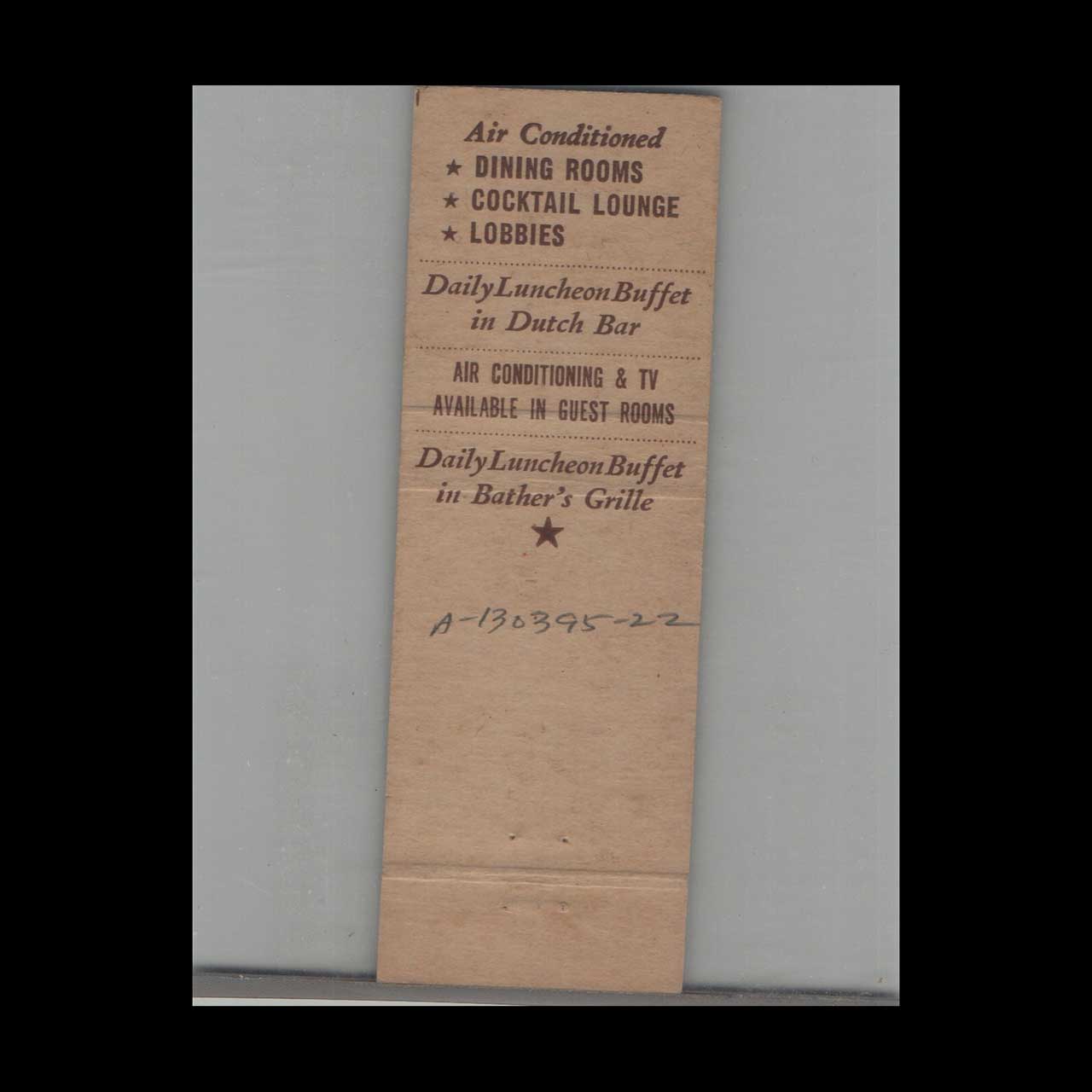 Matchbook Cover The Madison Hotel Atlantic City NJ Matchbook Cover The Madison Hotel Atlantic City NJ