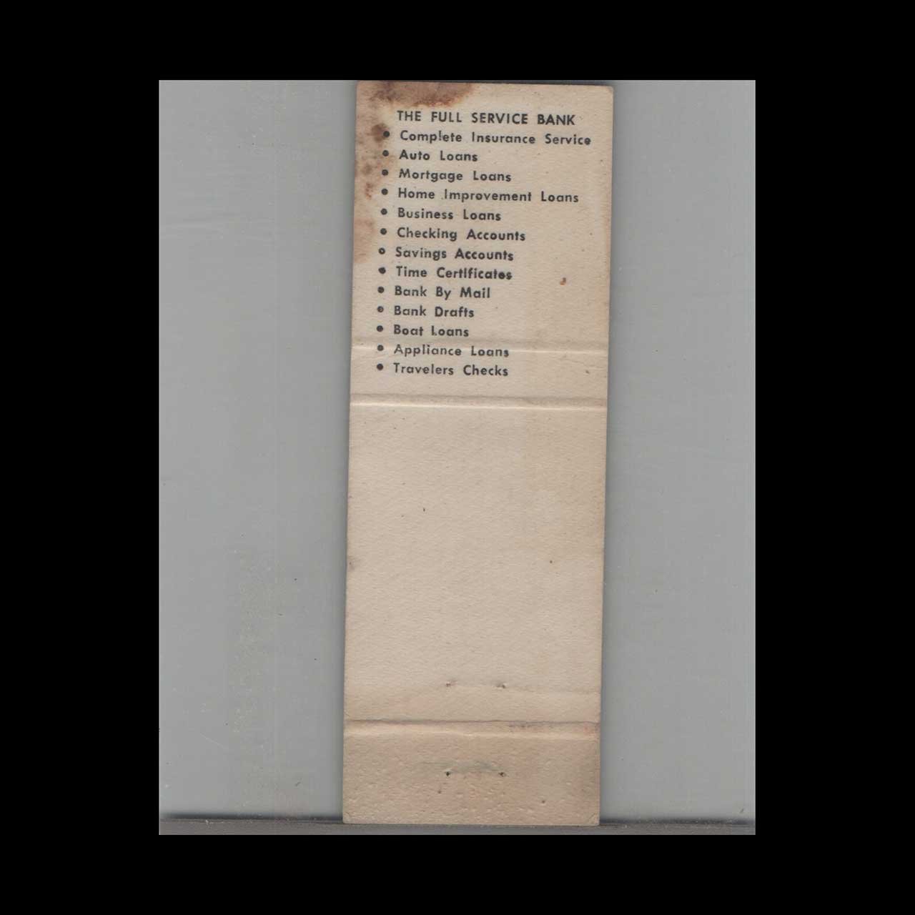 Matchbook Cover First National Bank Coleraine MN Matchbook Cover First National Bank Coleraine MN