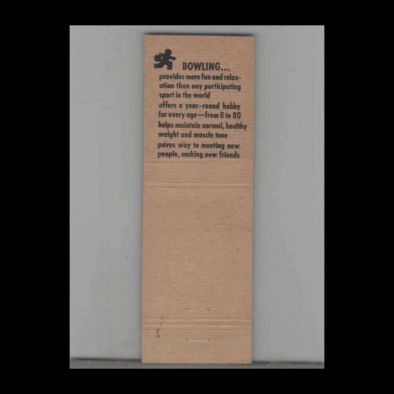 Brunswick Bowling Bowlarama Danville KY Matchbook Cover Brunswick Bowling Bowlarama Danville KY Matchbook Cover