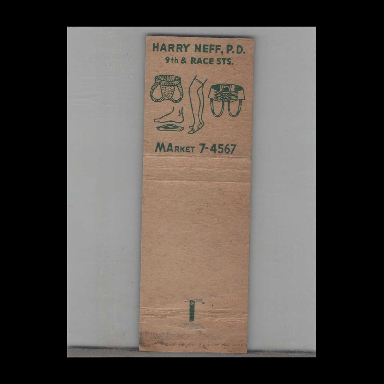 Matchbook Cover Surgery Related Harry Neff Surgical Fitters Philadelphia PA Matchbook Cover Surgery Related Harry Neff Surgical Fitters Philadelphia PA