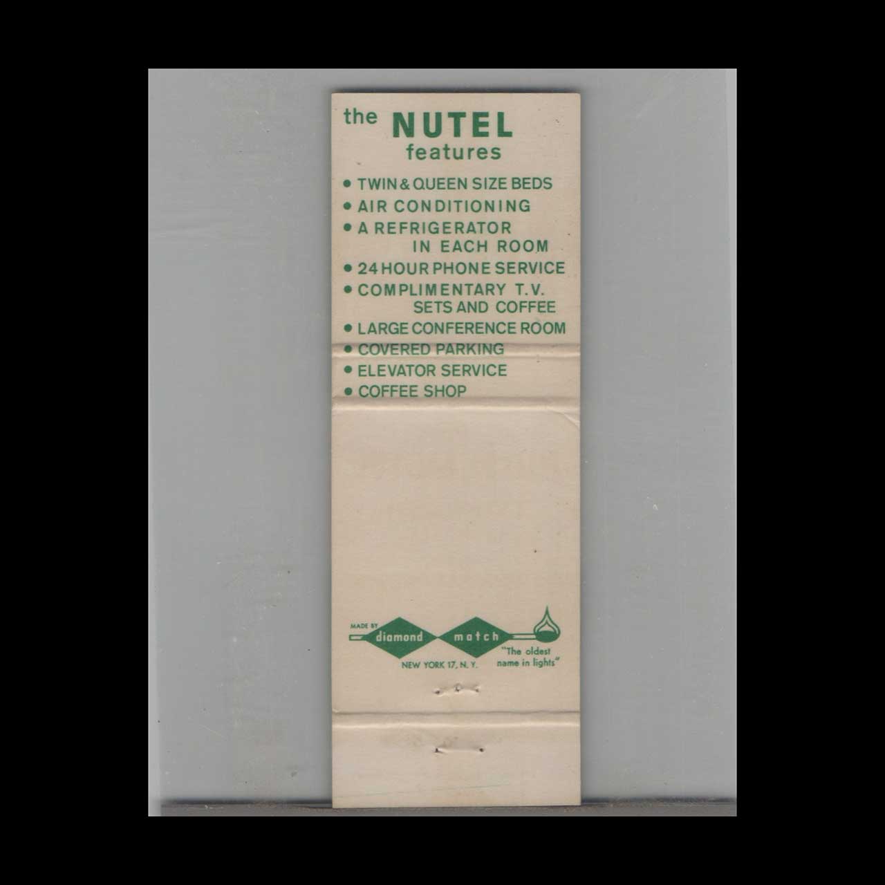 Matchbook Cover Nutel Motel Los Angeles CA Matchbook Cover Nutel Motel Los Angeles CA