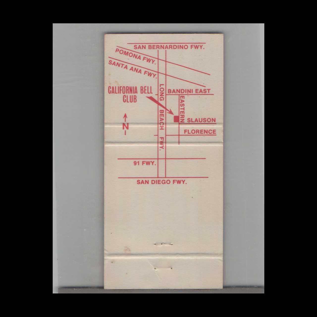 California Bell Club Poker Matchbook Cover California Bell Club Poker Matchbook Cover