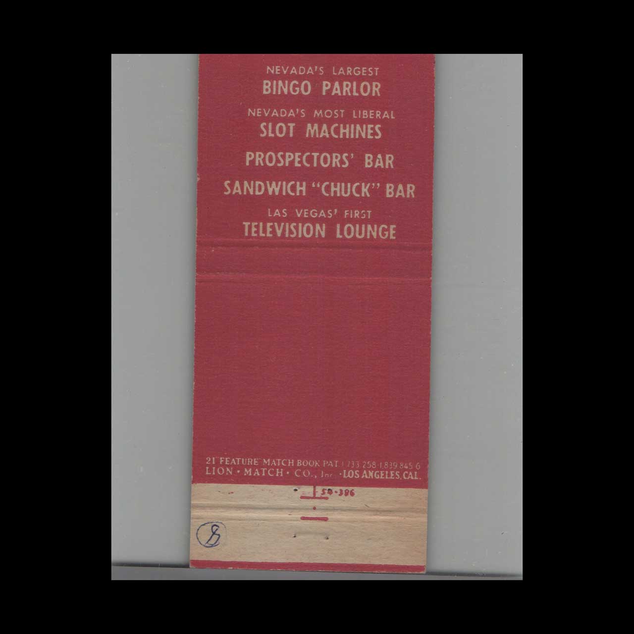 Lucky Strike Club Vegas Matchbook Cover Lucky Strike Club Vegas Matchbook Cover