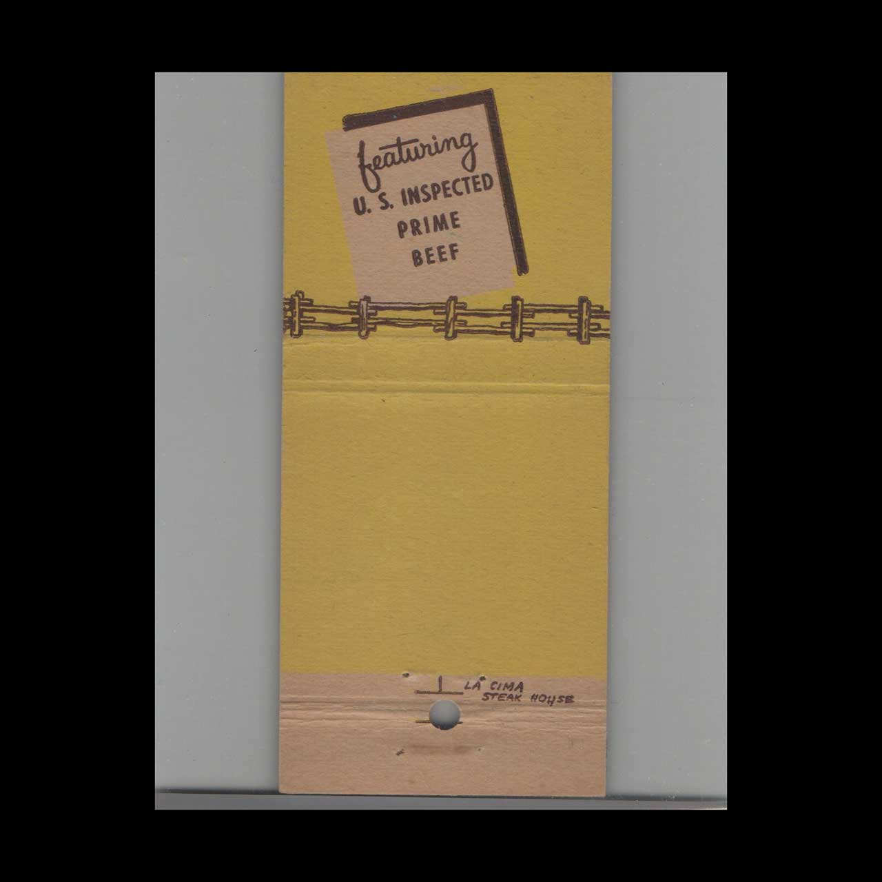 LaCima Cocktail Lounge Roswell NM Matchbook Cover LaCima Cocktail Lounge Roswell NM Matchbook Cover