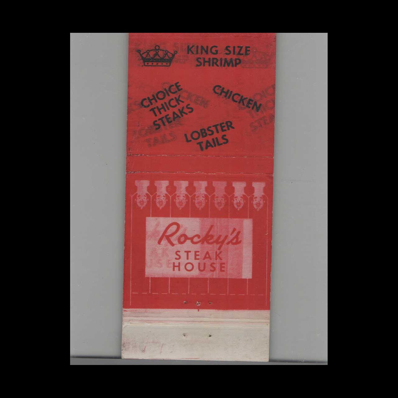 Rockys Steak House Matchbook Cover Des Moines IA Rockys Steak House Matchbook Cover Des Moines IA