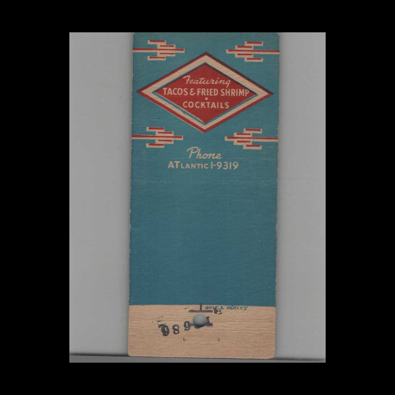Rose & Percys Restaurant Matchbook Cover Rosemead CA Rose & Percys Restaurant Matchbook Cover Rosemead CA
