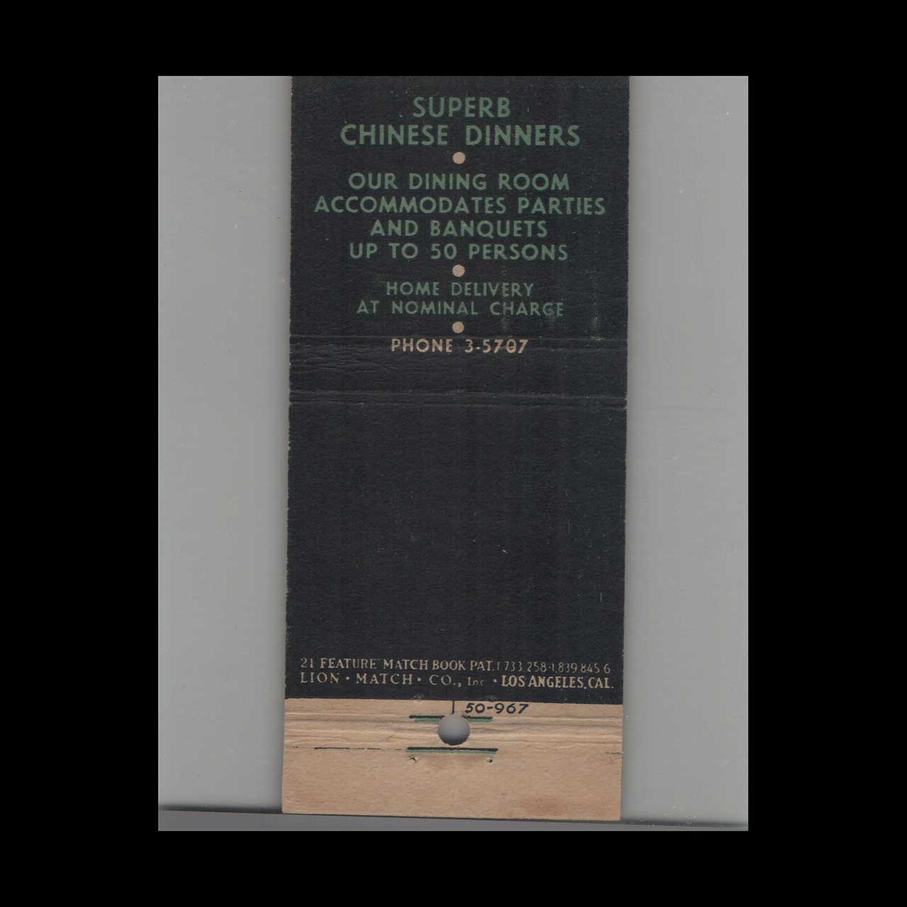 Rice Bowl Restaurant Matchbook Cover Bakersfield CA Rice Bowl Restaurant Matchbook Cover Bakersfield CA