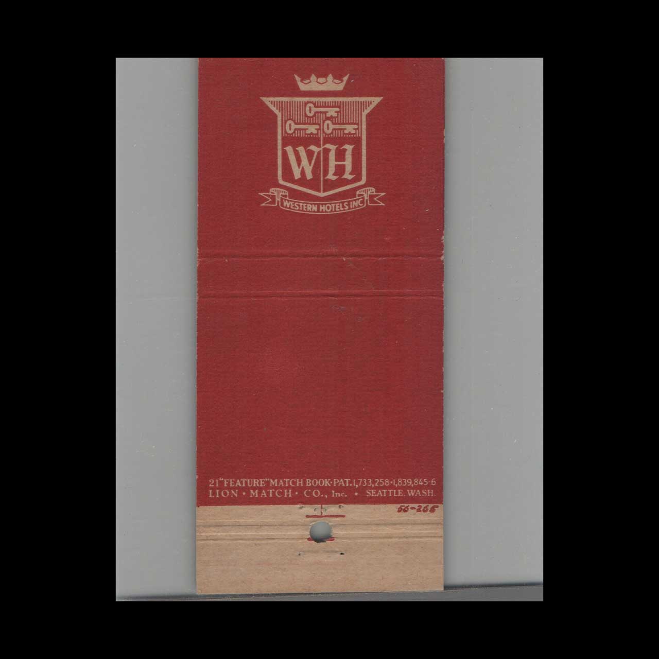 Hotel Olympic Seattle Matchbook Cover Hotel Olympic Seattle Matchbook Cover