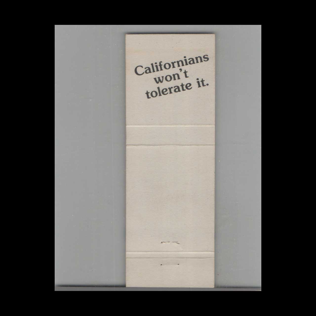 California Highway Patrol Matchbook Cover CHP Enough California Highway Patrol Matchbook Cover CHP Enough