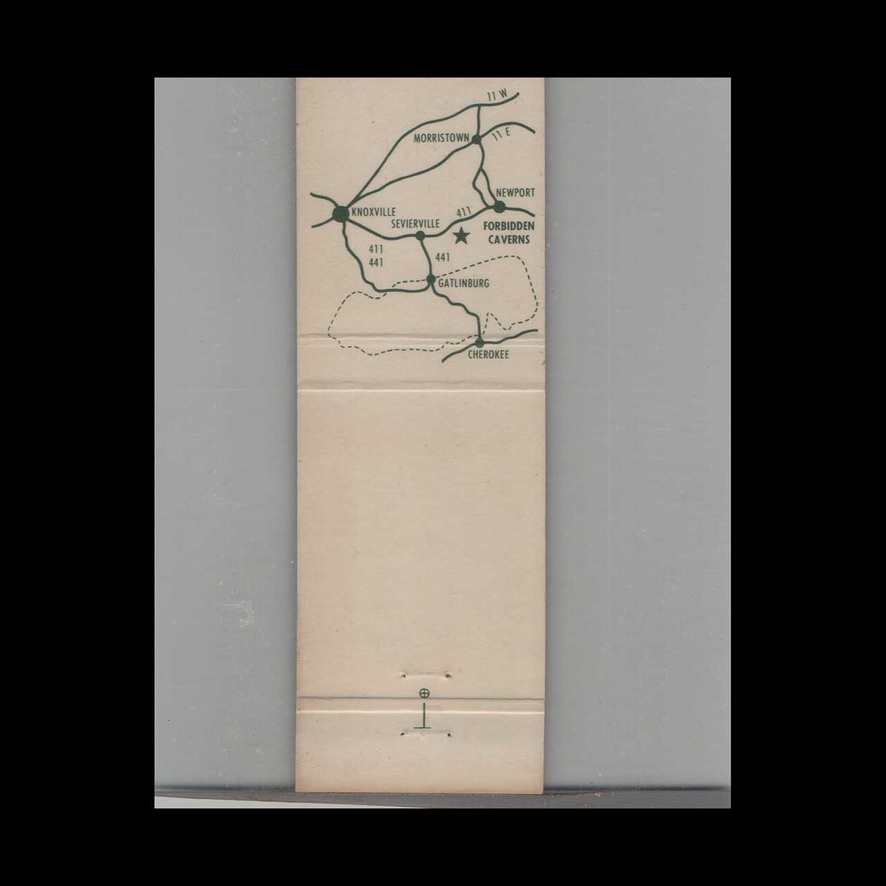 Native American Forbidden Caverns Matchbook Cover Native American Forbidden Caverns Matchbook Cover