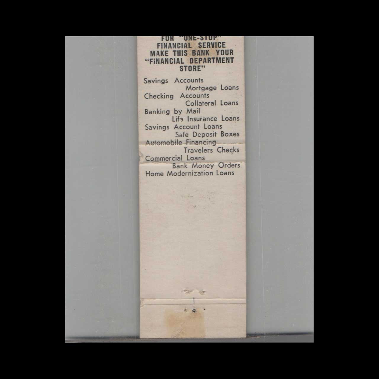 Native American Matchbook Cover Gogebic Bank Ironwood MI Native American Matchbook Cover Gogebic Bank Ironwood MI