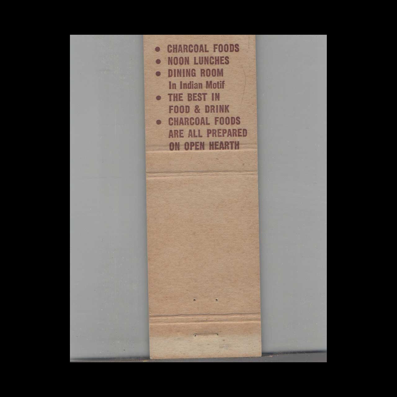 Native American Tee Pee Supper Club Matchbook Cover Tomah WI Native American Tee Pee Supper Club Matchbook Cover Tomah WI