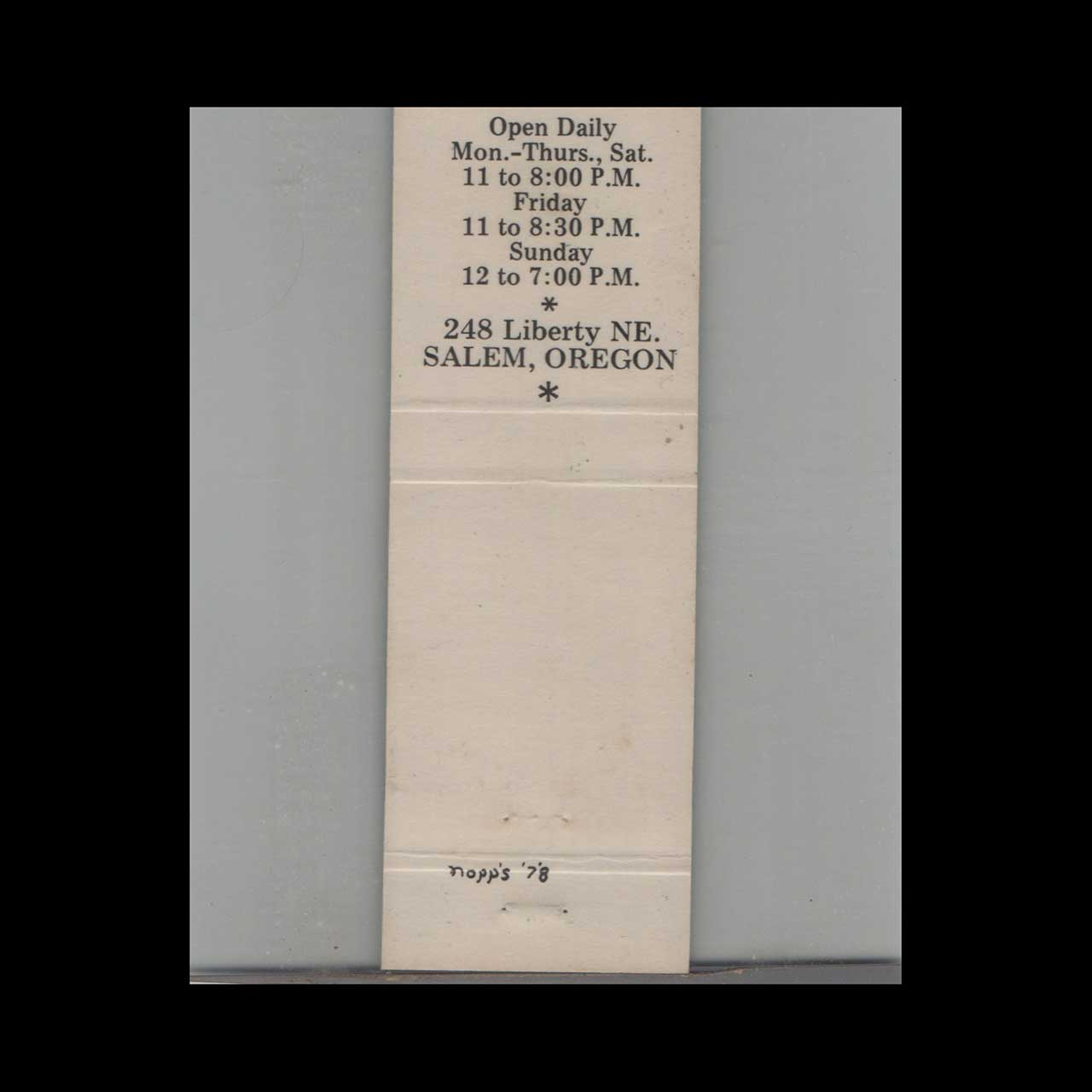 Nopps Golden Pheasant Restaurant Matchbook Cover Salem OR Nopps Golden Pheasant Restaurant Matchbook Cover Salem OR