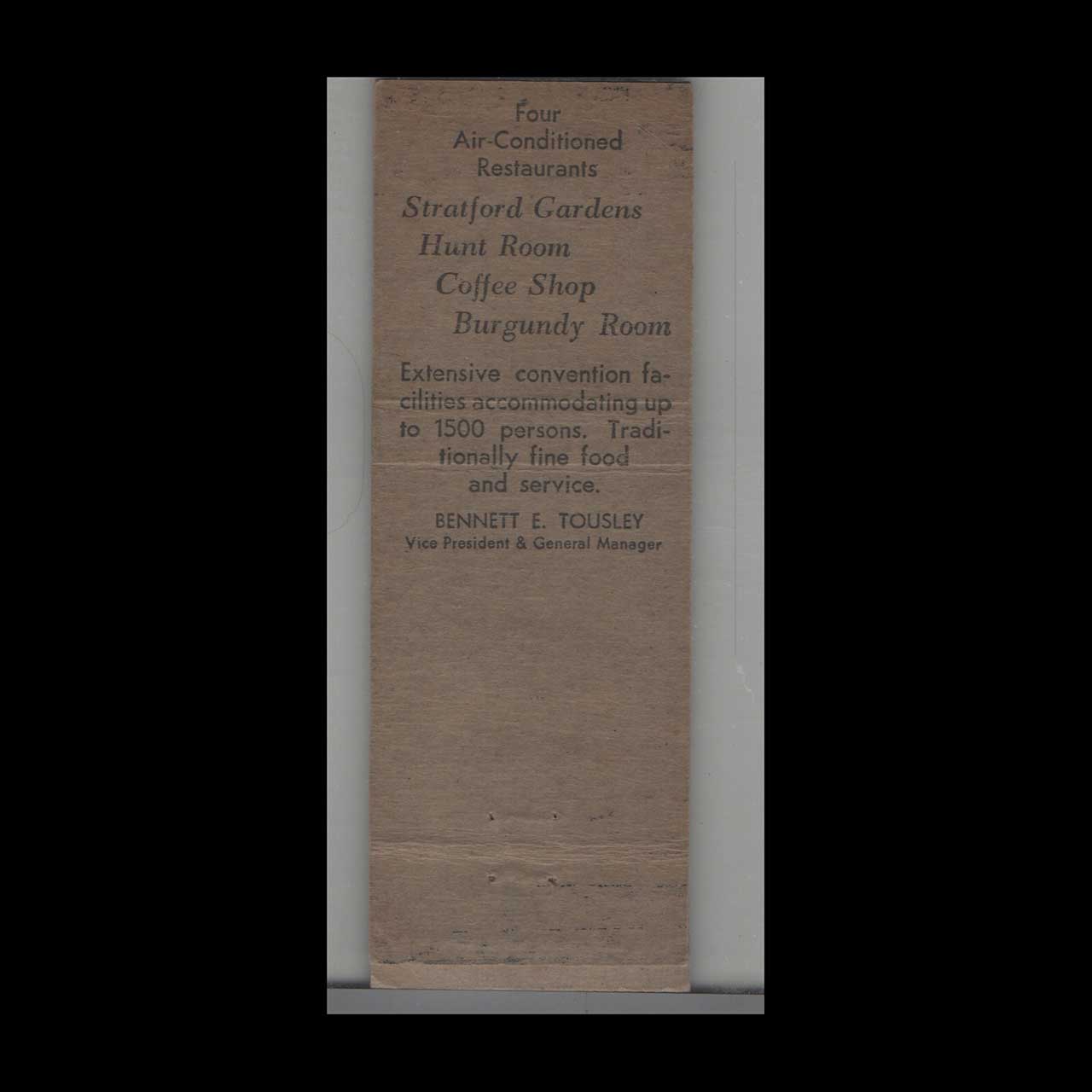 Matchbook Cover Hotel Bellevue St Felicien QUE Matchbook Cover Hotel Bellevue St Felicien QUE