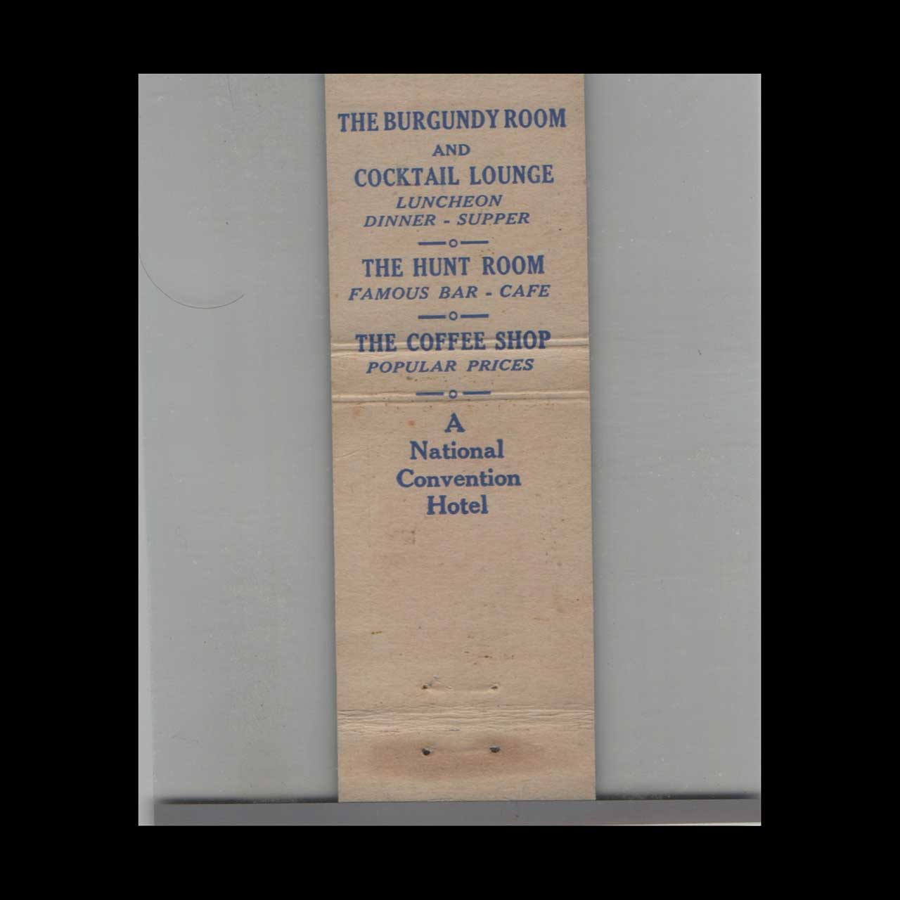 Matchbook Cover The Bellevue Stratford Hotel Philadelphia PA Matchbook Cover The Bellevue Stratford Hotel Philadelphia PA