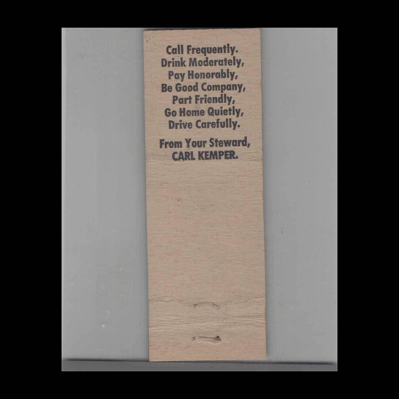 BPOE Elks Club No 381 Hancock MI Matchbook Cover BPOE Elks Club No 381 Hancock MI Matchbook Cover