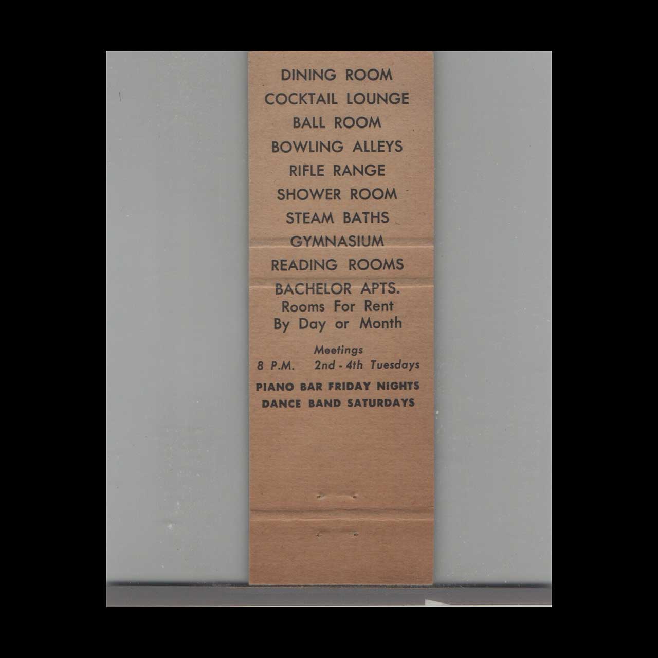 BPOE Elks Club No 383 Matchbook Cover Missoula MT BPOE Elks Club No 383 Matchbook Cover Missoula MT