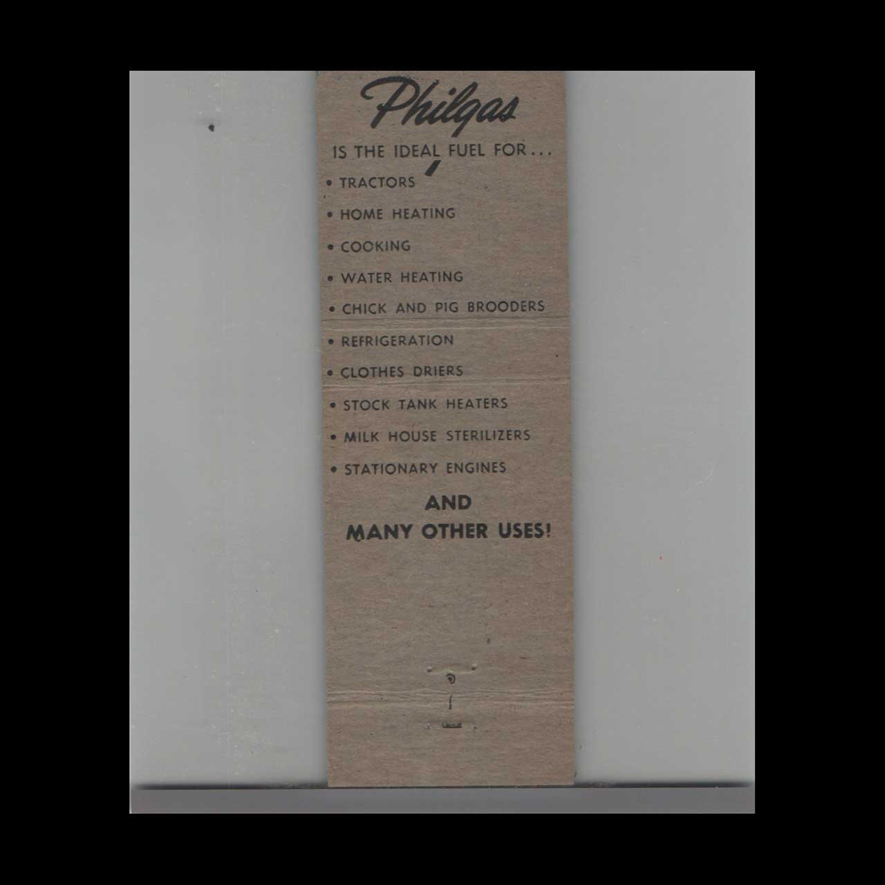 Phillips 66 Philgas Matchbook Cover Dimmitt TX Phillips 66 Philgas Matchbook Cover Dimmitt TX