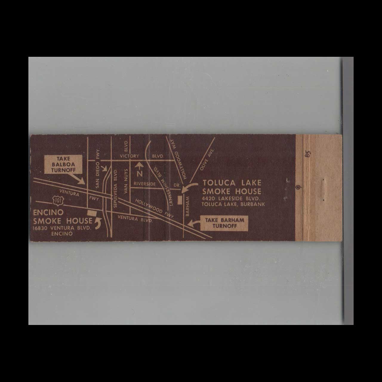 The Smoke House Restaurant Encino Matchbook Cover The Smoke House Restaurant Encino Matchbook Cover