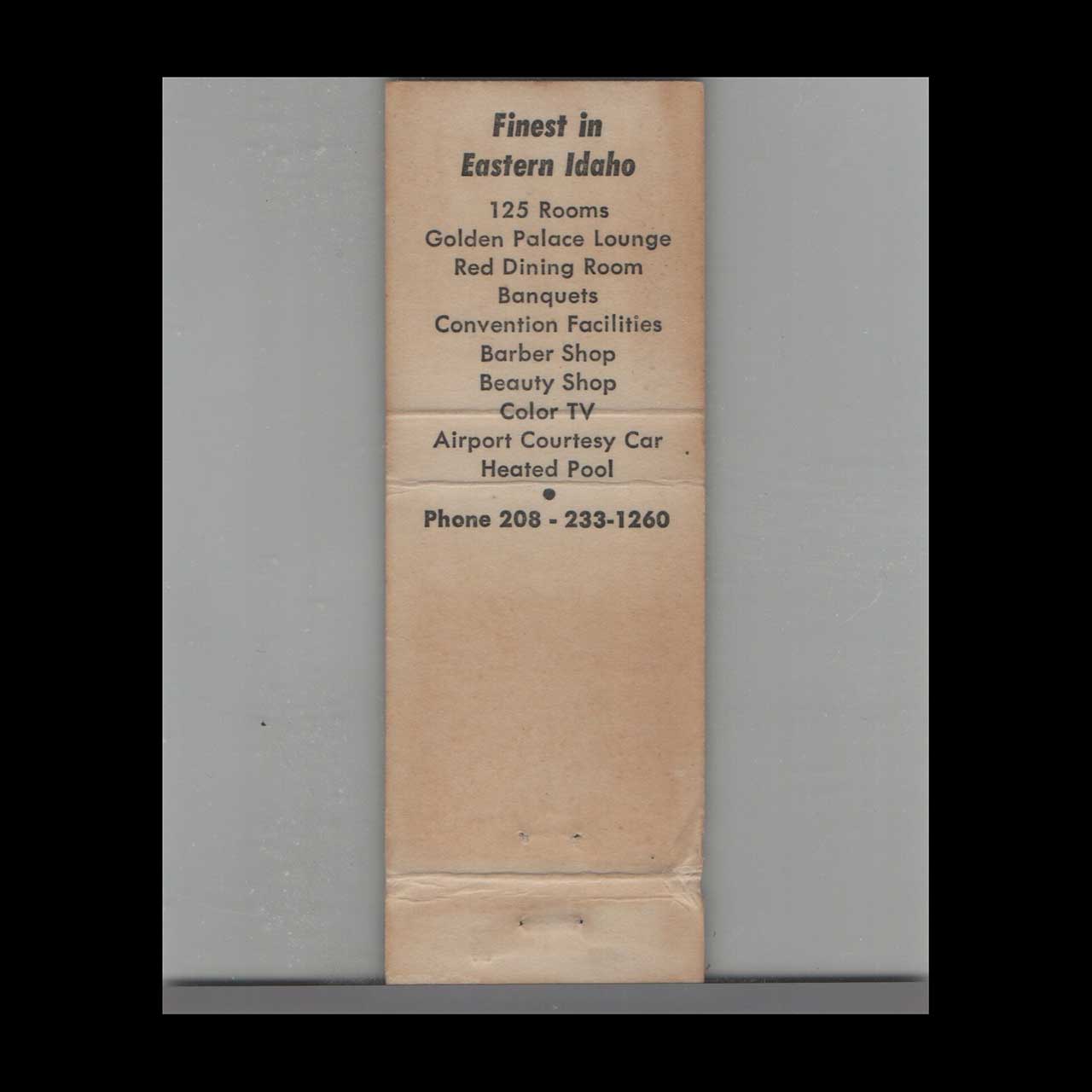 The Bannock Motor Inn Pocatello Matchbook Cover The Bannock Motor Inn Pocatello Matchbook Cover