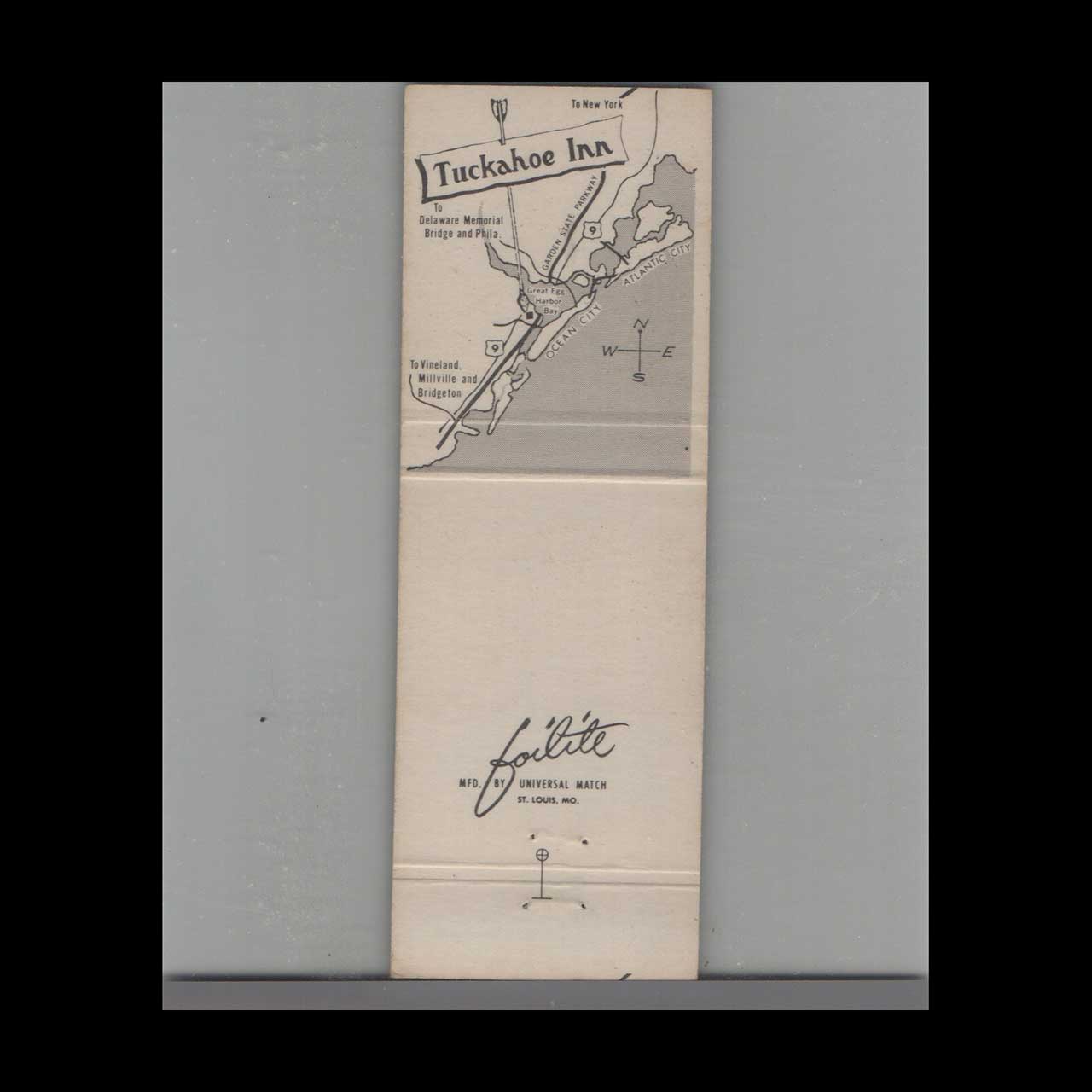 Tuckahoe Inn Beesleys Point NJ Matchbook Cover Tuckahoe Inn Beesleys Point NJ Matchbook Cover
