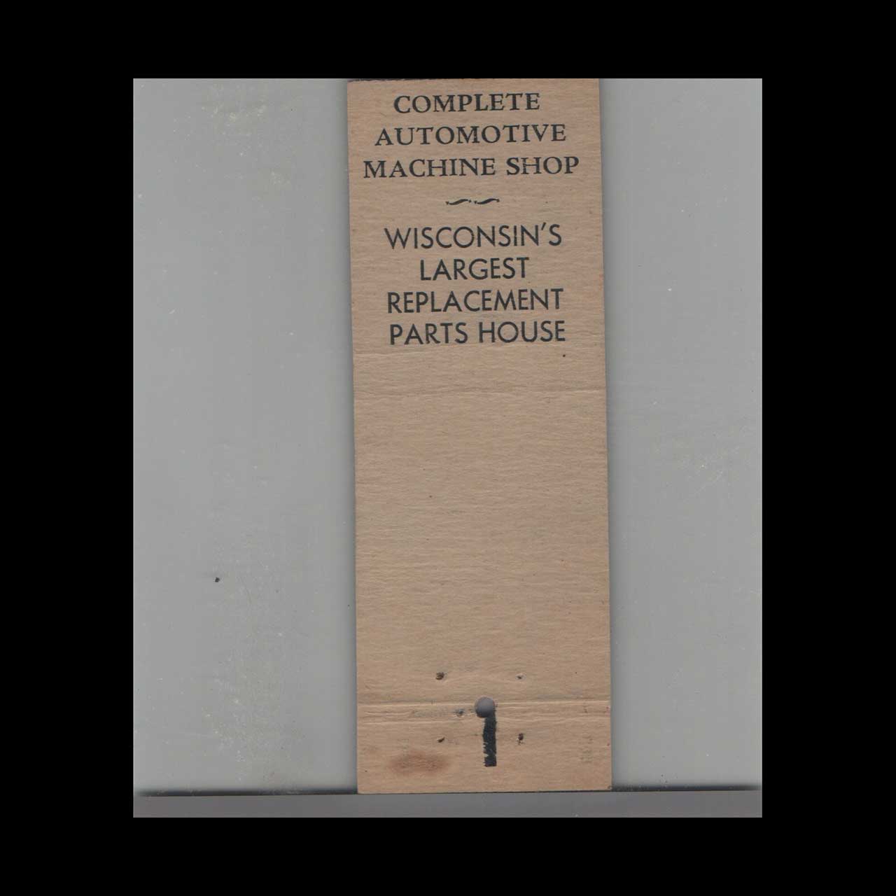 Winnebago Auto Replacement Matchbook Cover Milwaukee Winnebago Auto Replacement Matchbook Cover Milwaukee