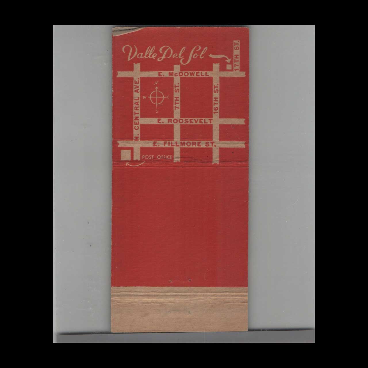 Valle Del Sol Restaurant Matchbook Cover Phoenix AZ Valle Del Sol Restaurant Matchbook Cover Phoenix AZ