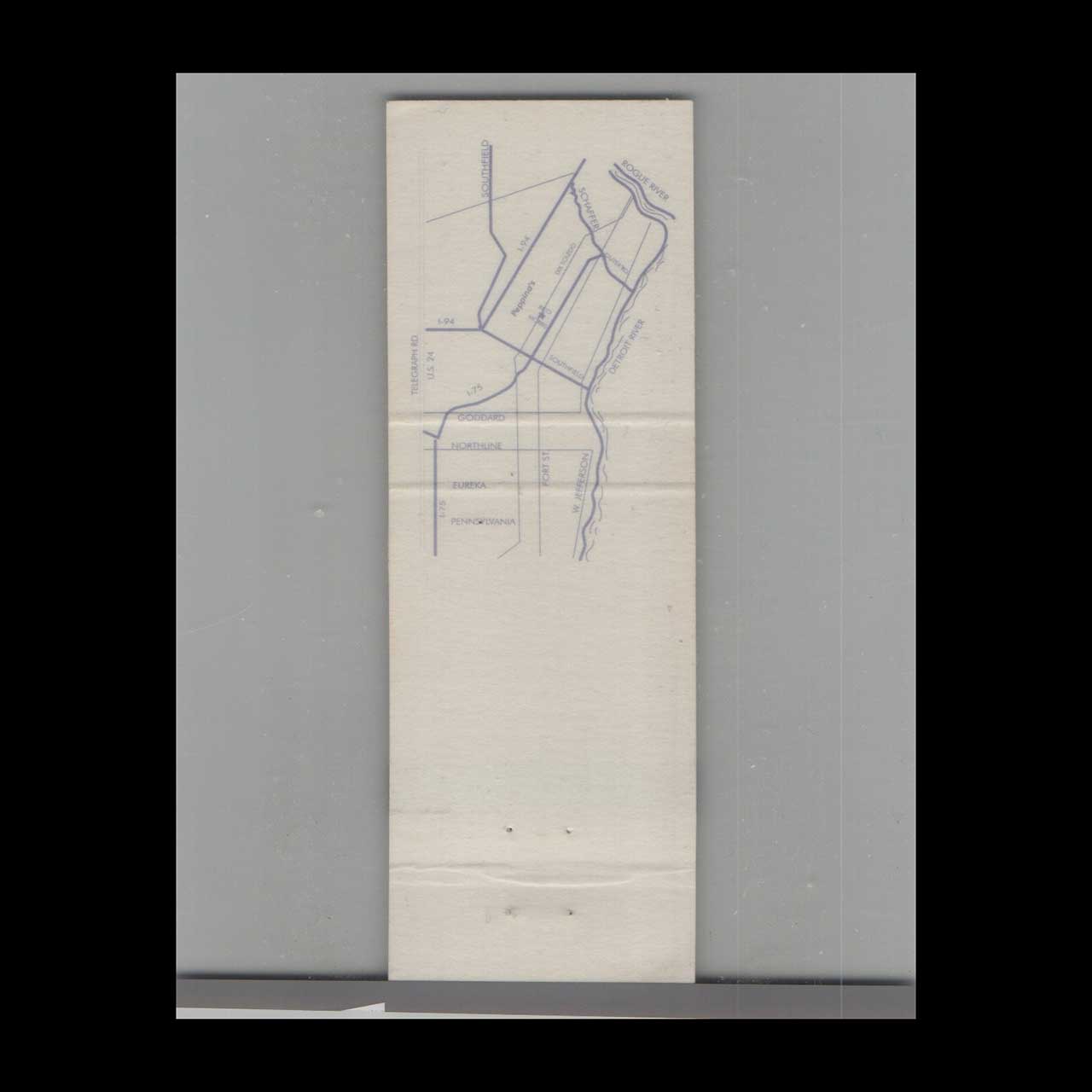 Pizza Peppinas Matchbook Cover Lincoln Park MI Pizza Peppinas Matchbook Cover Lincoln Park MI