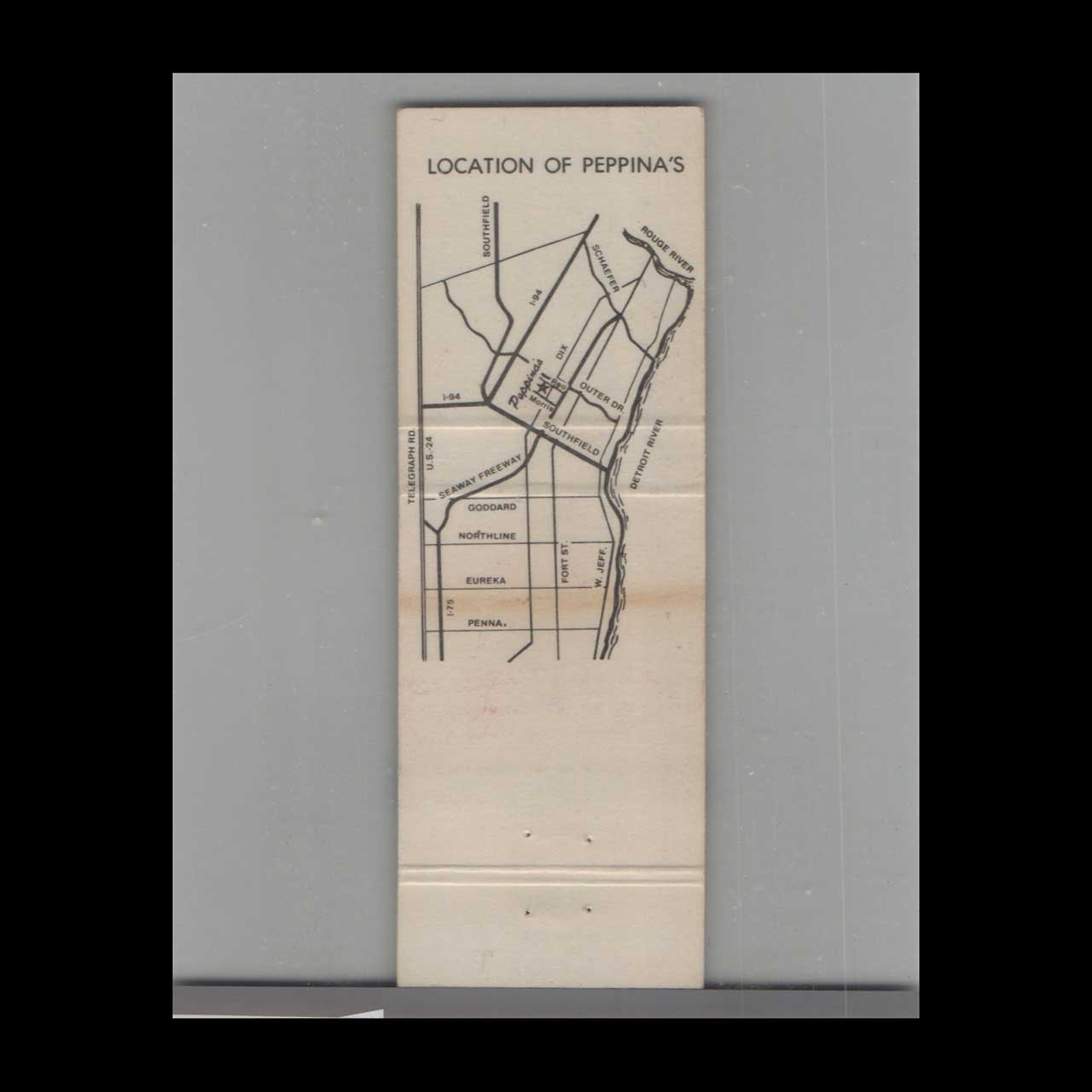 Pizza Peppinas Matchbook Cover Lincoln Park MI Pizza Peppinas Matchbook Cover Lincoln Park MI