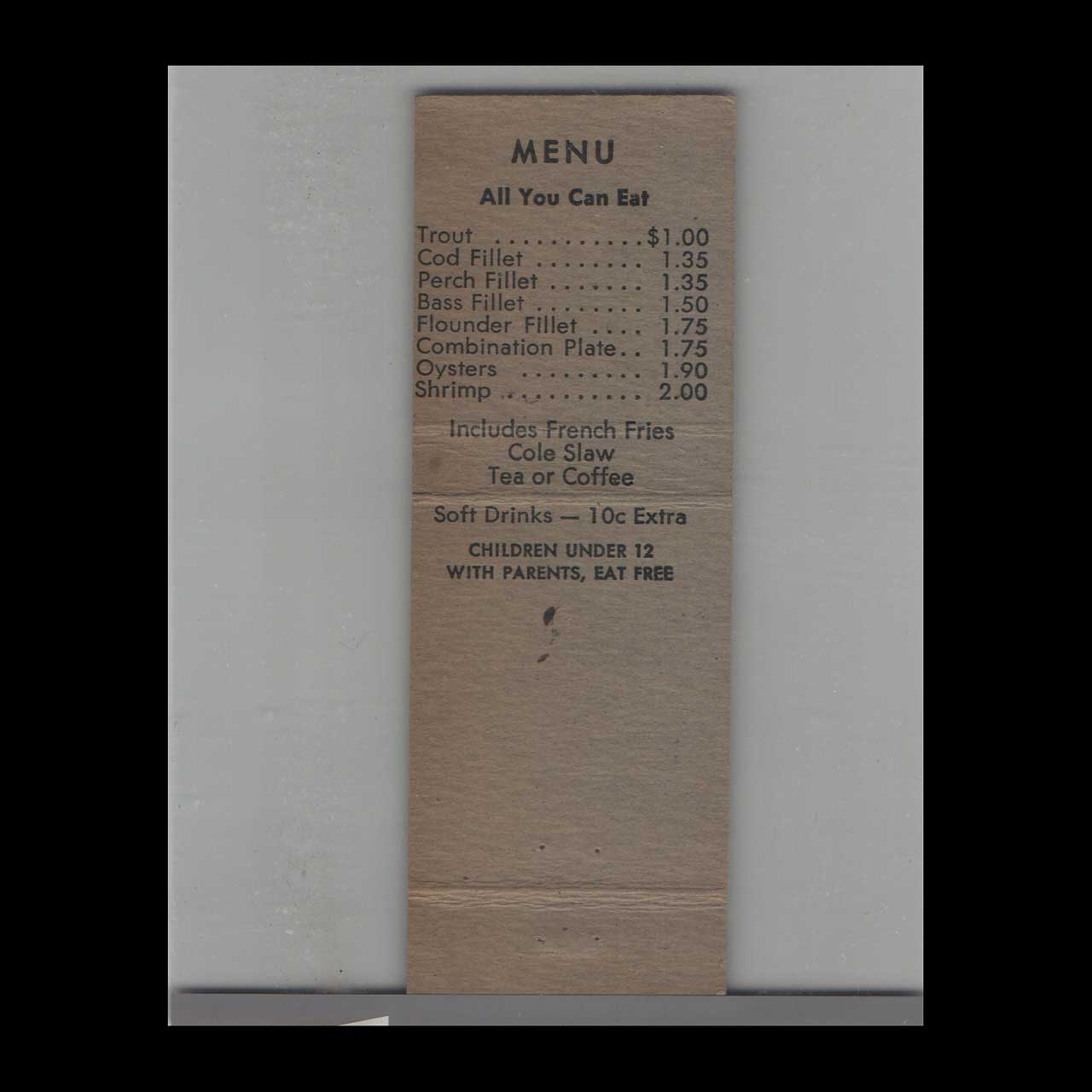 Matchbook Cover Libby Hill Seafood Restaurants Greensboro NC Matchbook Cover Libby Hill Seafood Restaurants Greensboro NC