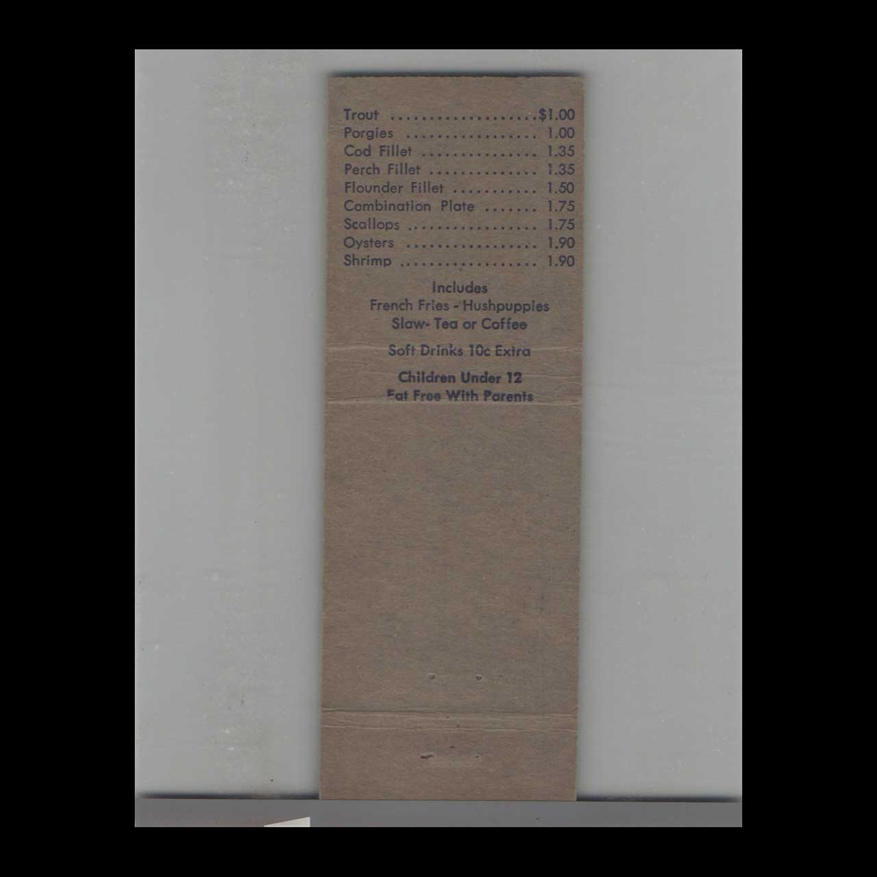 Matchbook Cover Libby Hill Seafood Restaurants Greensboro NC Matchbook Cover Libby Hill Seafood Restaurants Greensboro NC