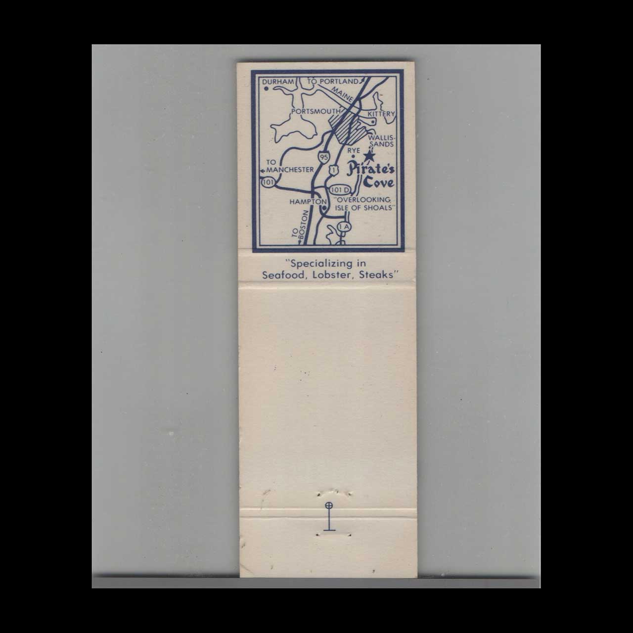 Pirates Cove Restaurant Matchbook Cover Rye NH Pirates Cove Restaurant Matchbook Cover Rye NH