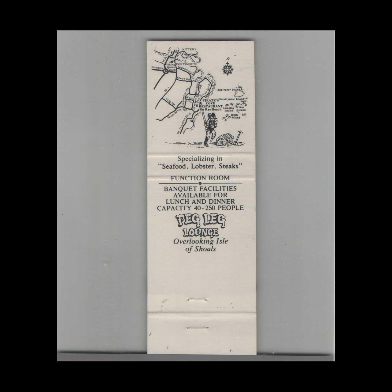 Pirates Cove Restaurant Matchbook Cover Rye NH Pirates Cove Restaurant Matchbook Cover Rye NH