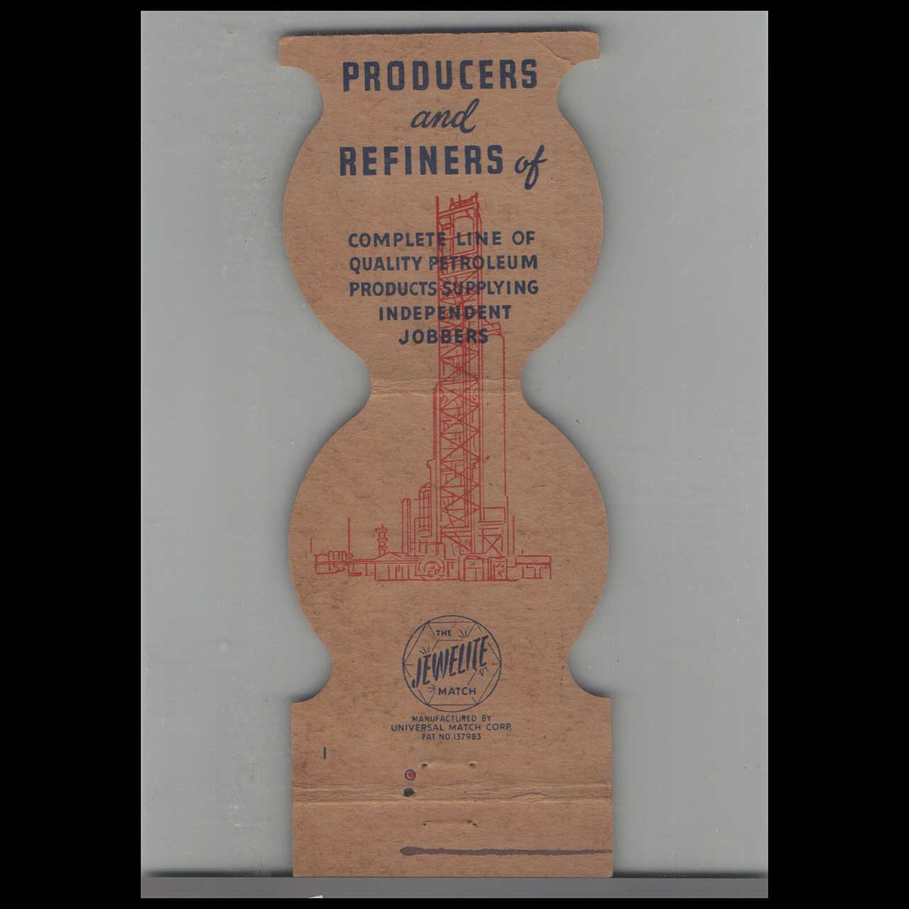 Jewelite Great Lakes Refinery Chicago Matchbook Cover Jewelite Great Lakes Refinery Chicago Matchbook Cover