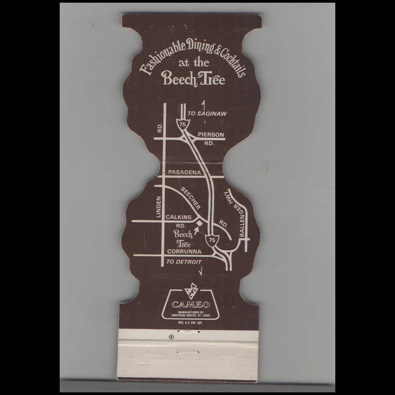 Beech Tree Restaurant Flint MI Matchbook Cover Beech Tree Restaurant Flint MI Matchbook Cover