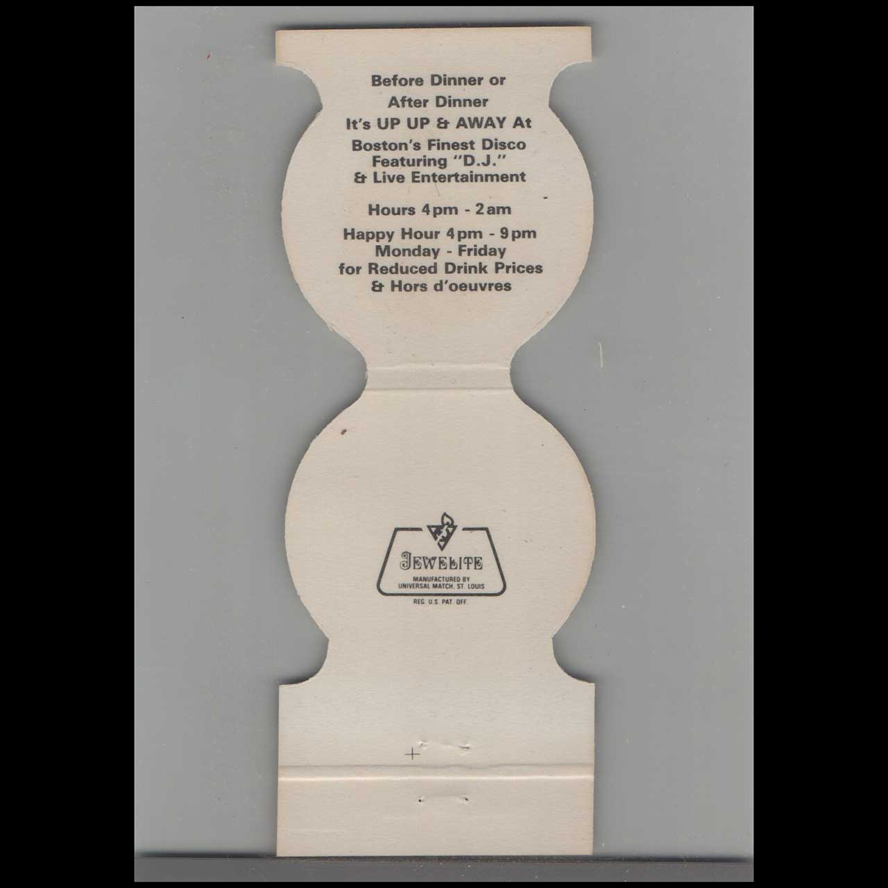 The Flying Machine Lounge Matchbook Cover Boston The Flying Machine Lounge Matchbook Cover Boston