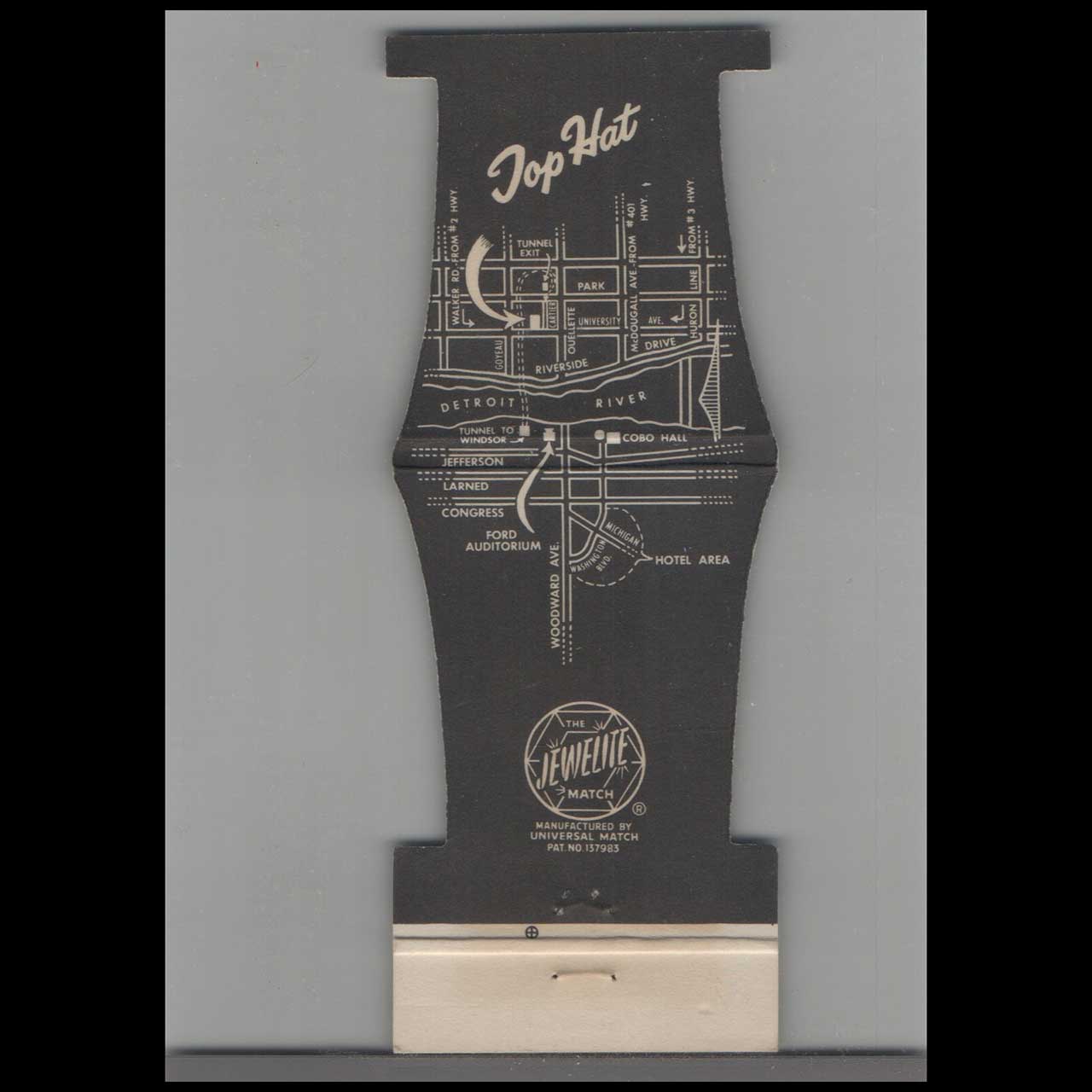 Top Hat Restaurant Steaks Windsor Matchbook Cover Top Hat Restaurant Steaks Windsor Matchbook Cover