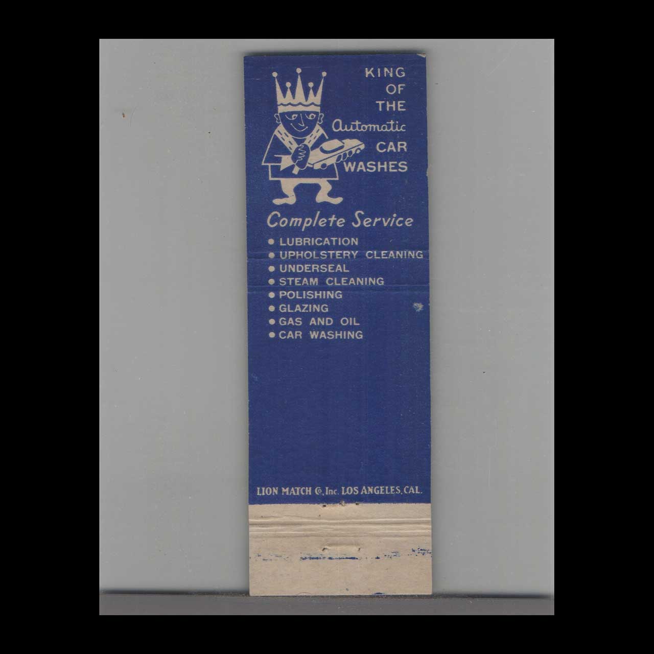 Car Wash College Pasadena Matchbook Cover Car Wash College Pasadena Matchbook Cover