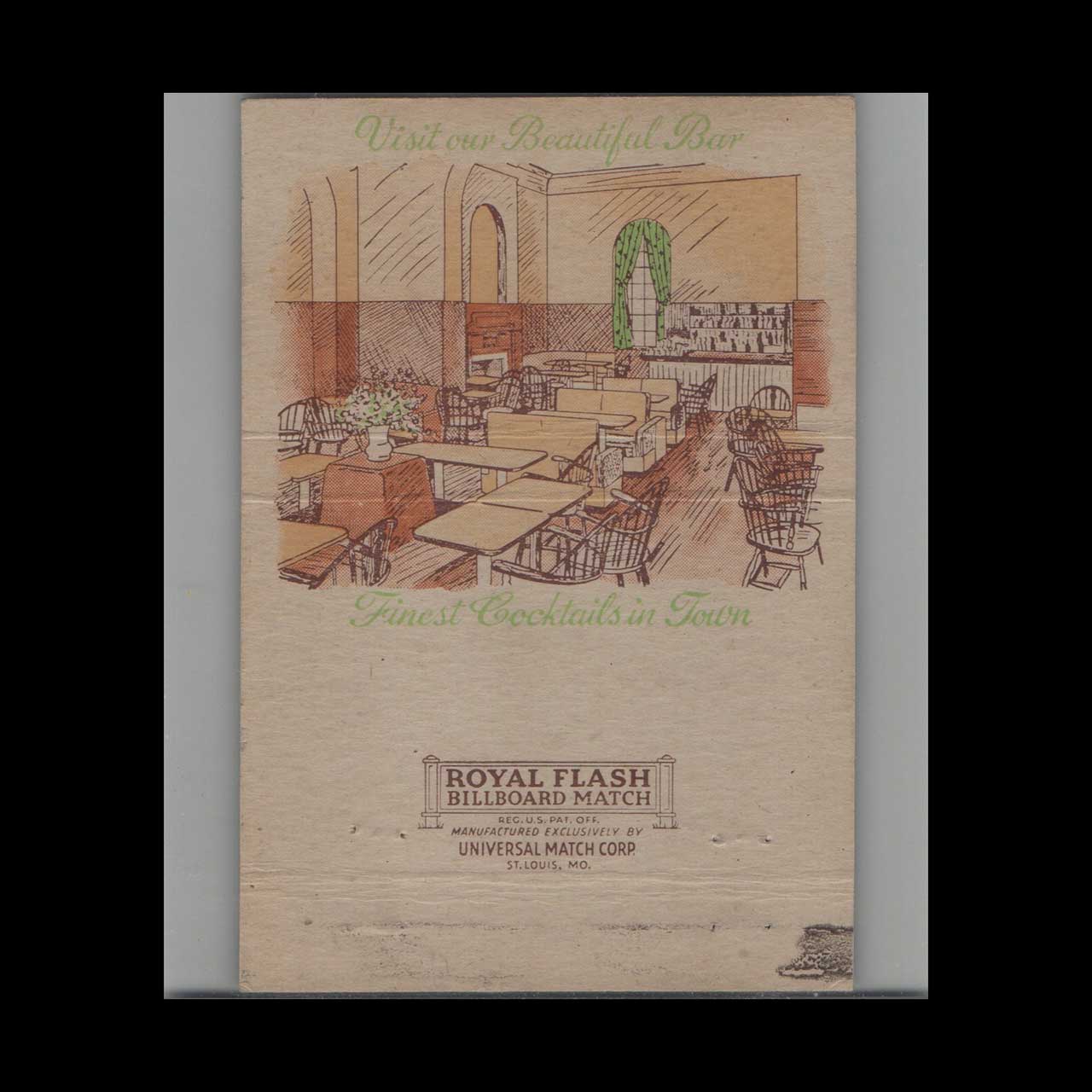 Royal Flash Matchbook Cover Chester PA Royal Flash Matchbook Cover Chester PA