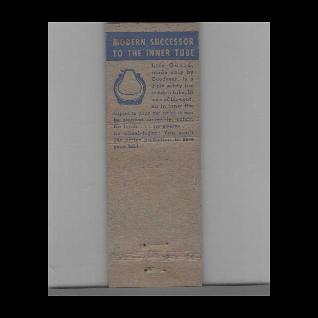 Goodyear Tire Dealer Matchbook Cover Jurgensen & Wanous Goodyear Tire Dealer Matchbook Cover Jurgensen & Wanous