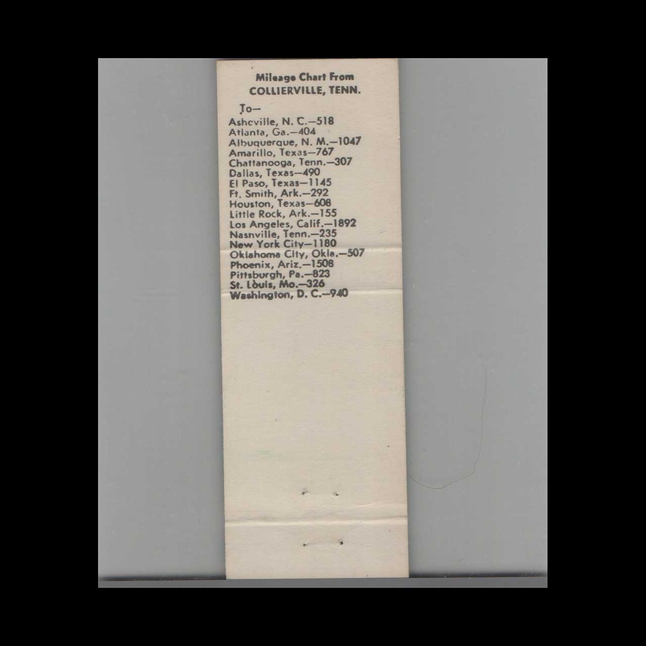 Matchbook Cover Sunset Motel Collierville TN Matchbook Cover Sunset Motel Collierville TN