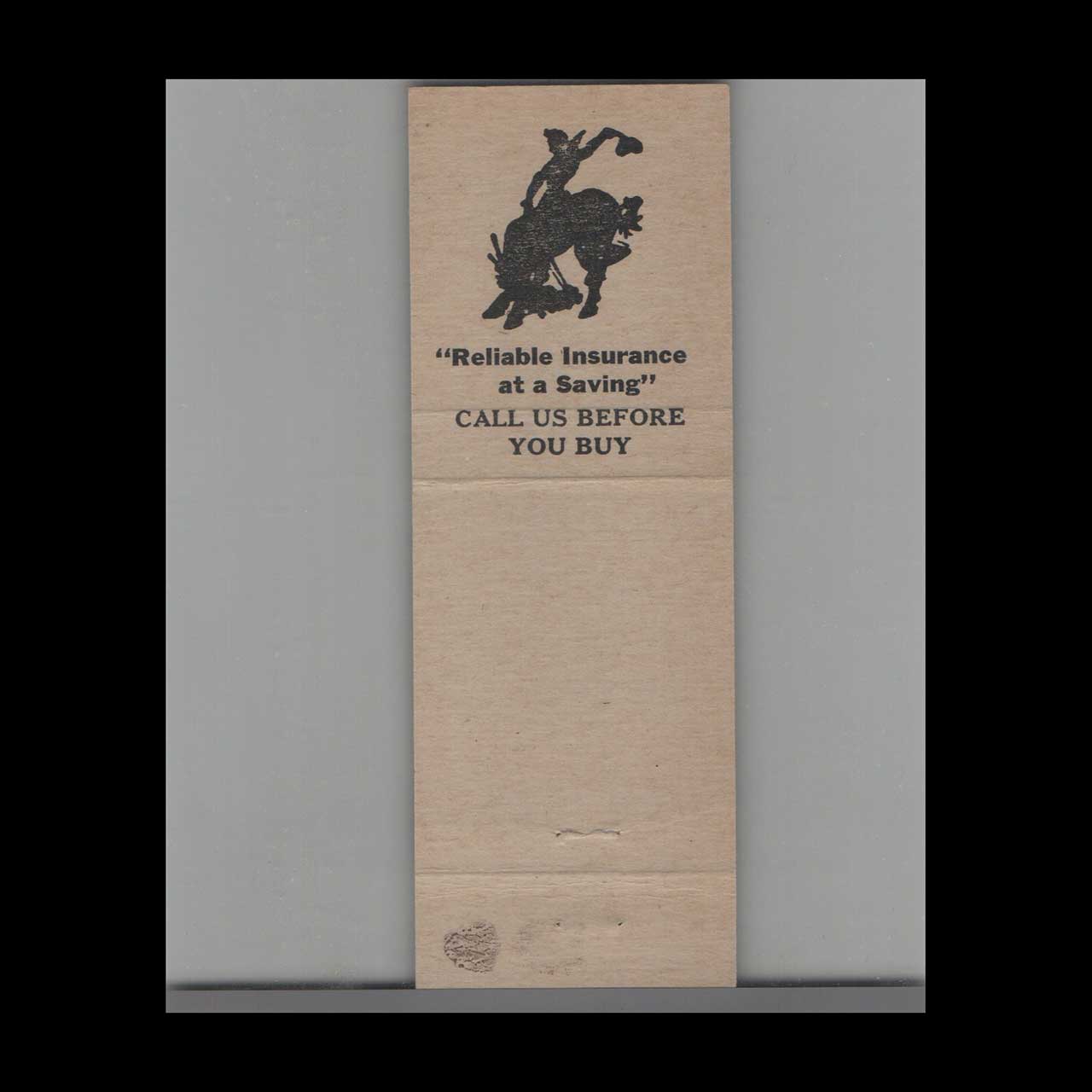 Matchbook Cover Dick Langes Western Agency Insurance Casper WY Matchbook Cover Dick Langes Western Agency Insurance Casper WY