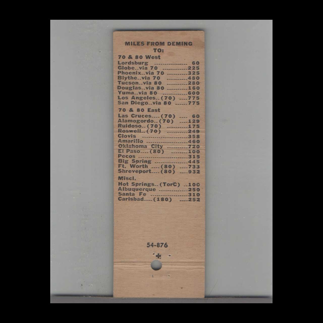 The White House Cafe Deming NM Matchbook Cover The White House Cafe Deming NM Matchbook Cover