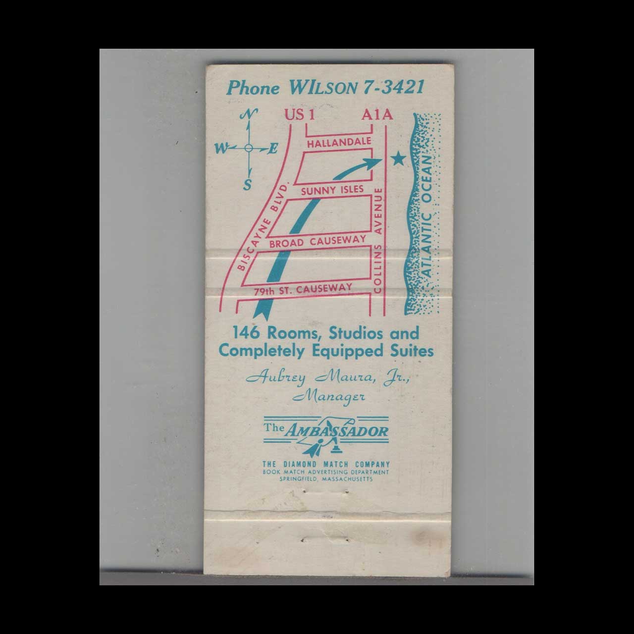 Matchbook Cover Miami Beach FL Pan American Motel Matchbook Cover Miami Beach FL Pan American Motel