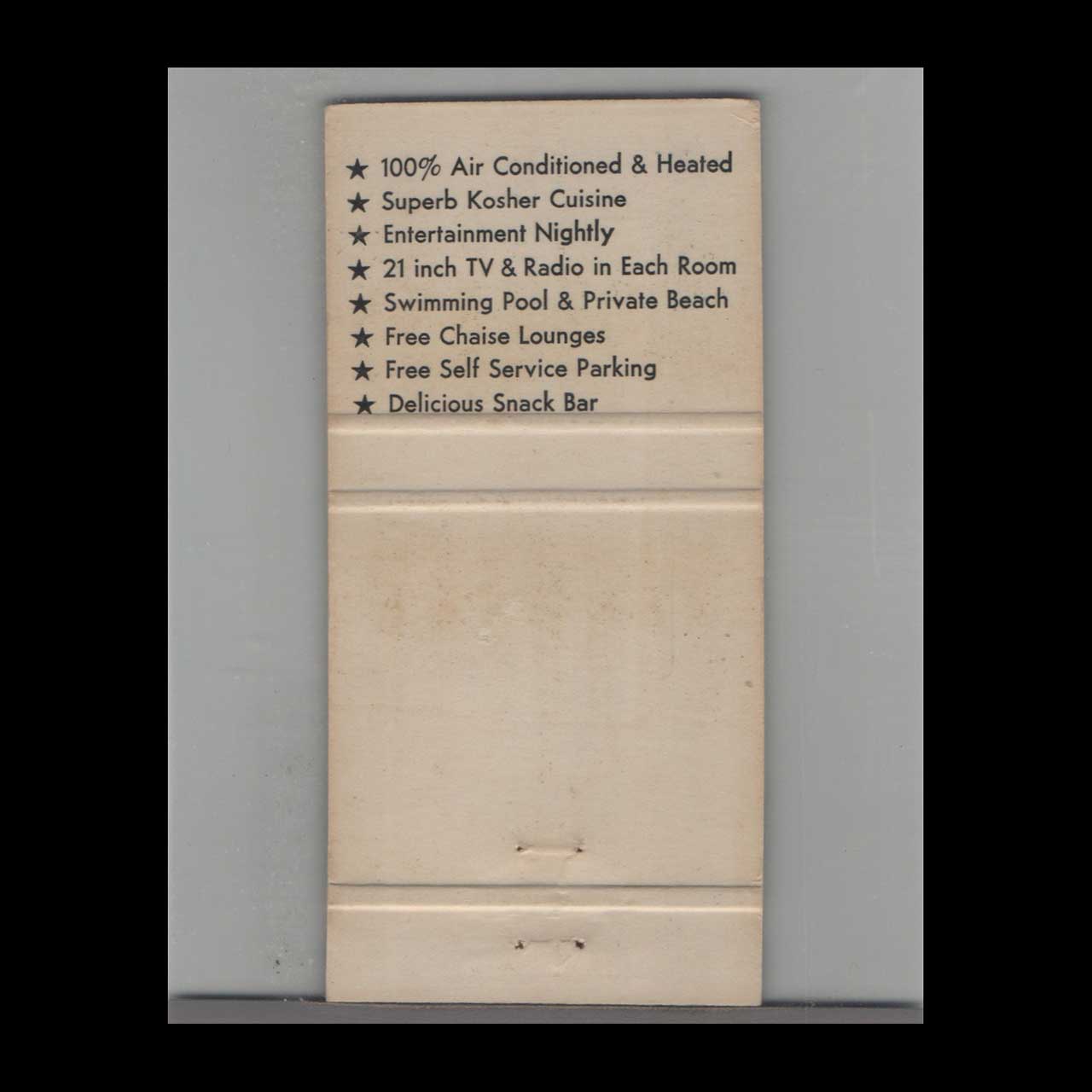 Matchbook Cover Miami Beach FL Hal Schenks Sharon Hotel Matchbook Cover Miami Beach FL Hal Schenks Sharon Hotel