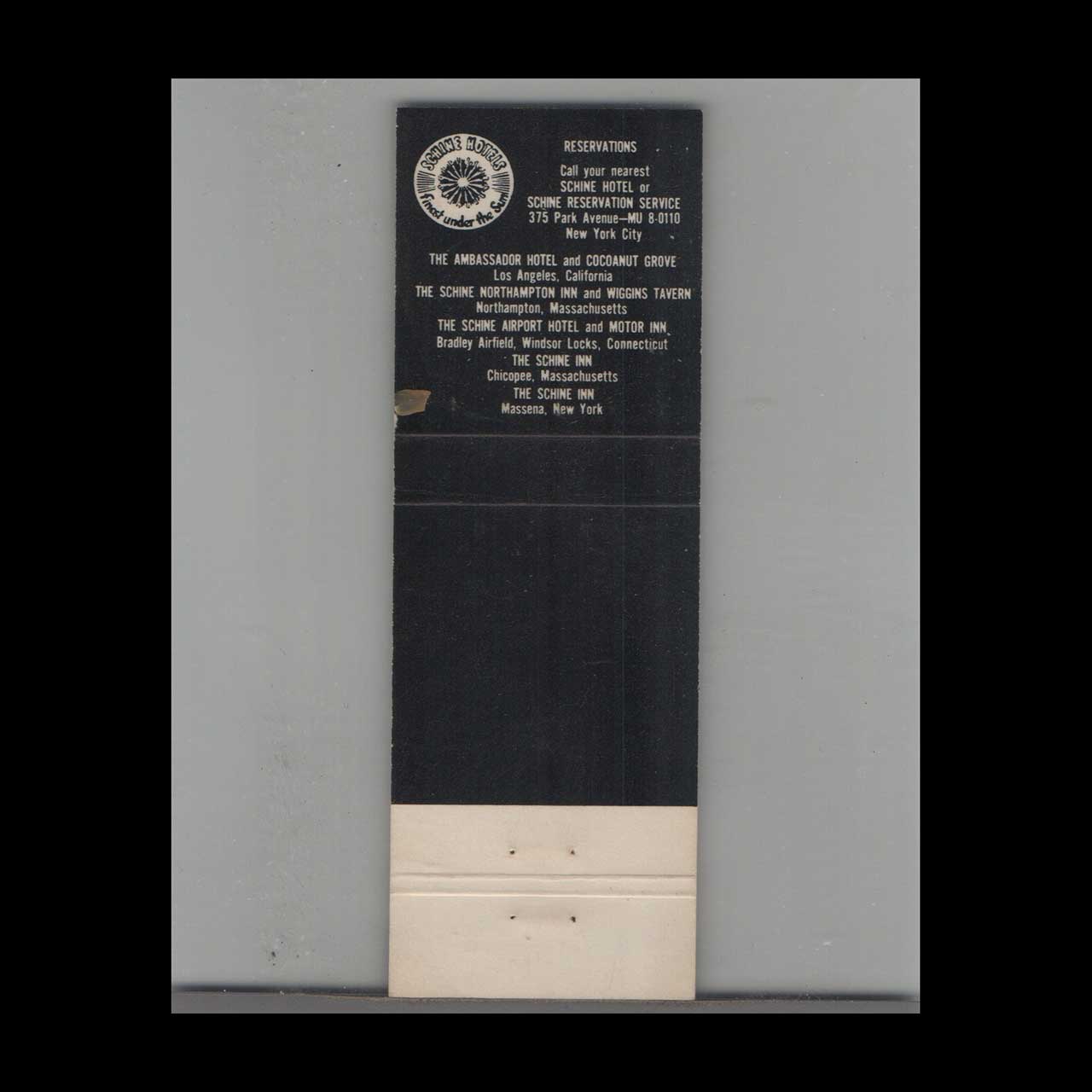 Matchbook Cover The New Schine Inn Chicopee MA Matchbook Cover The New Schine Inn Chicopee MA