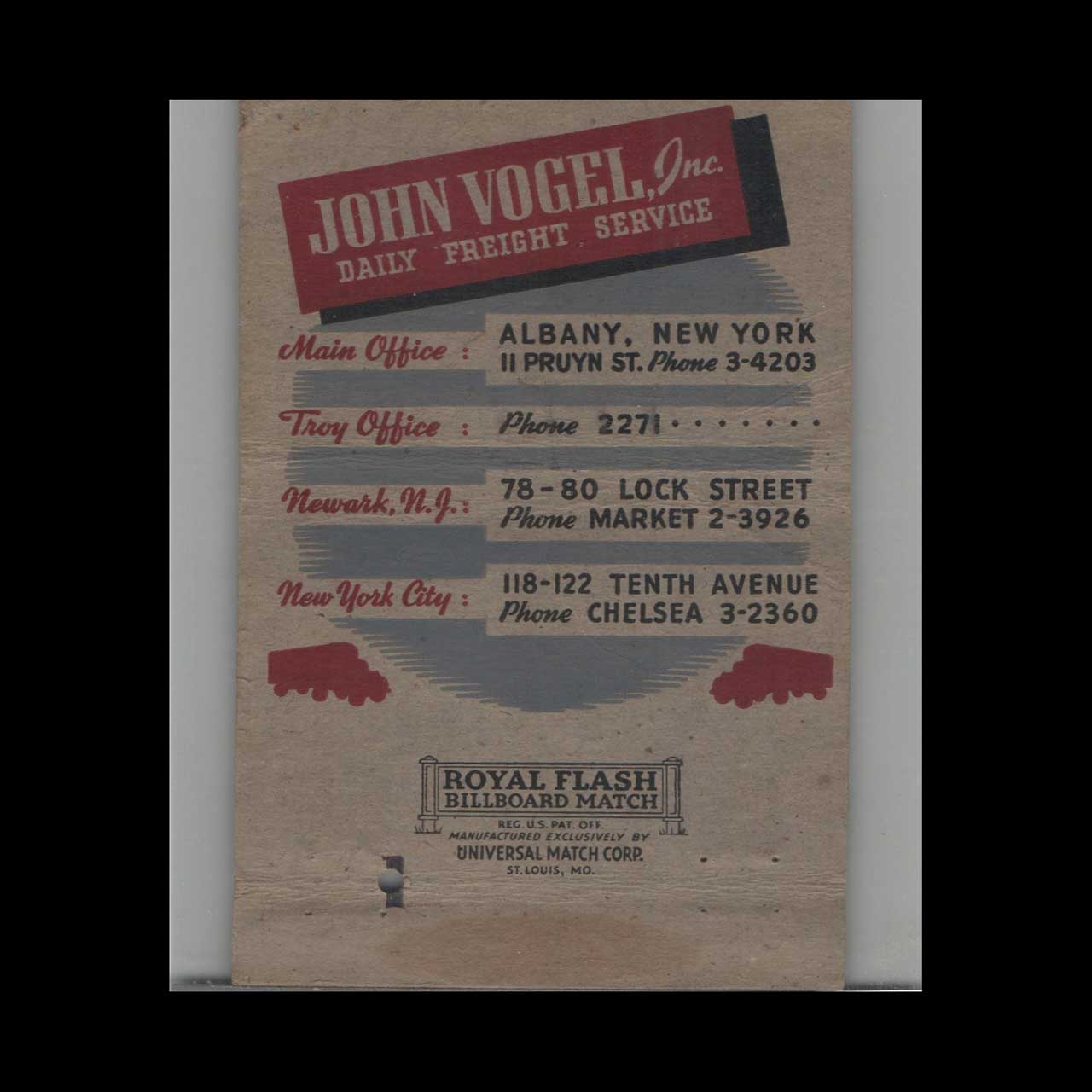 Allied Van Lines Trucking Matchbook Cover Troy NY Allied Van Lines Trucking Matchbook Cover Troy NY