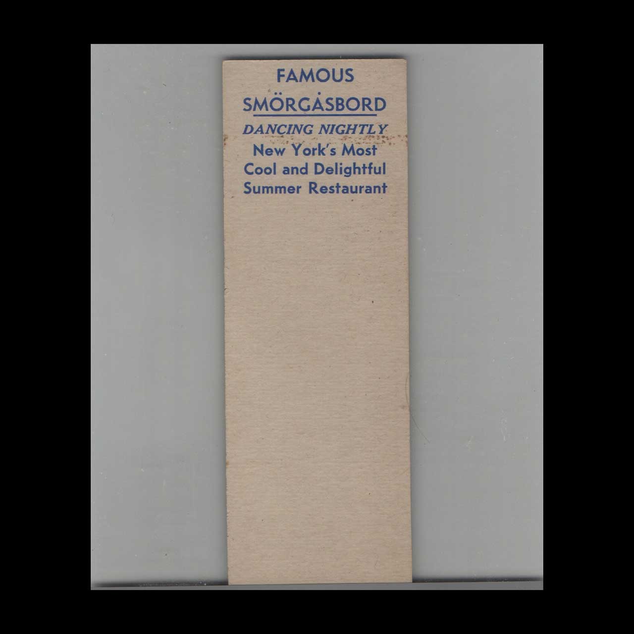 Castleholm Swedish Restaurant Matchbook Cover NYC Castleholm Swedish Restaurant Matchbook Cover NYC