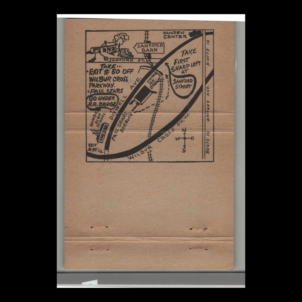 Sanford Barn on the Pond Matchbook Cover Hamden CT Sanford Barn on the Pond Matchbook Cover Hamden CT